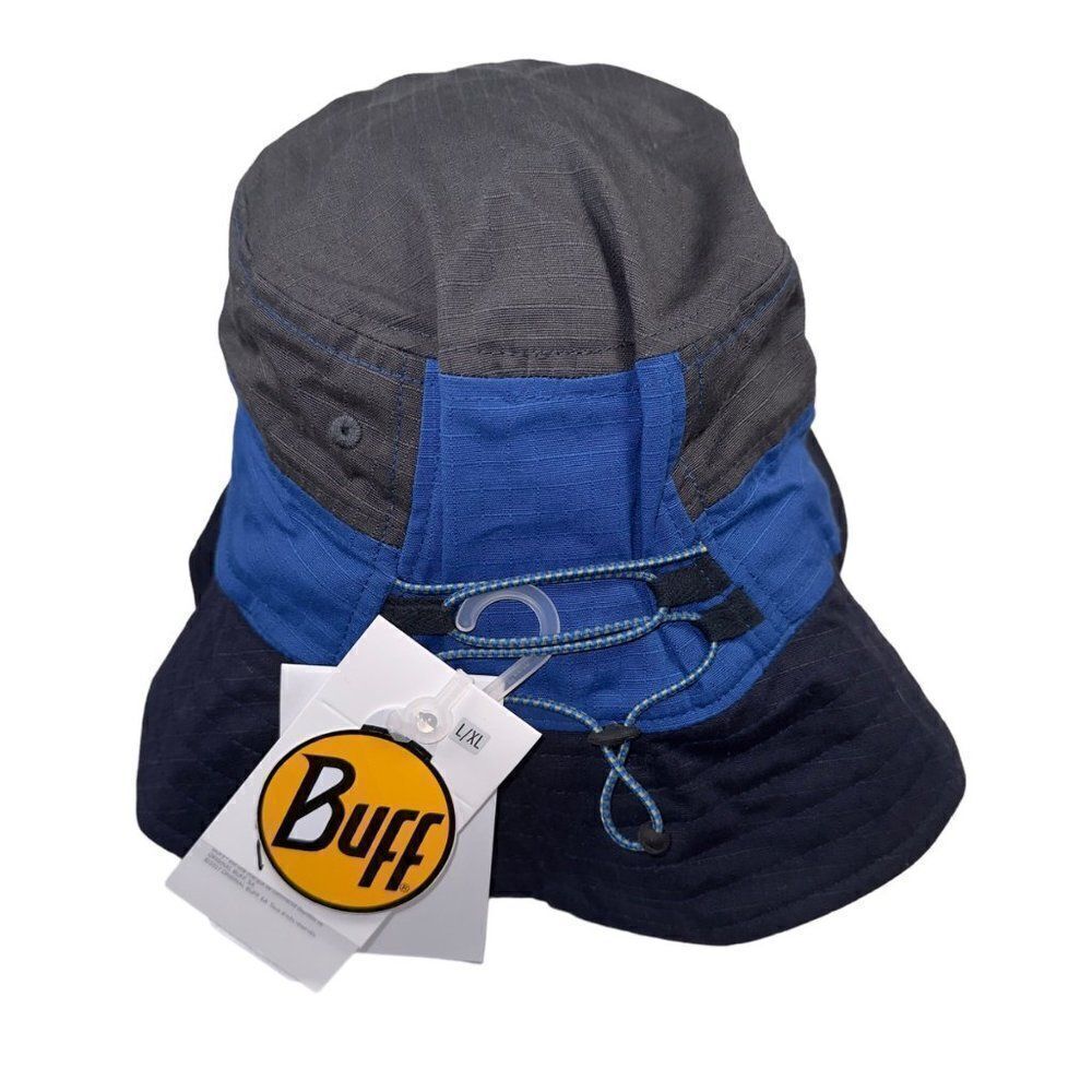Buff Sun Bucket Outdoor Hat Hak Blue / Grey Large / Extra Large NWT - Picture 3 of 8